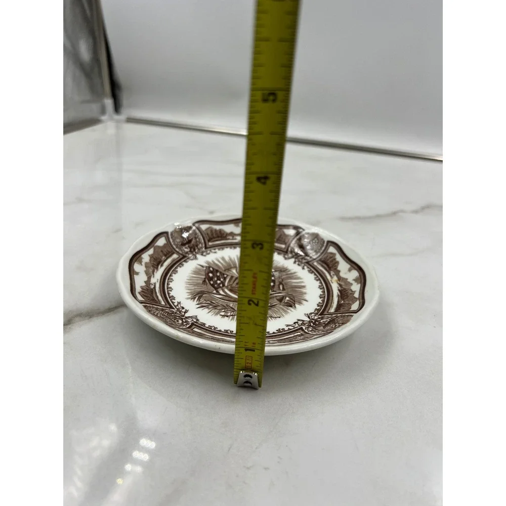 J&G Meakin Americana Style House Brown Transferware Ironstone Saucers Set of 2